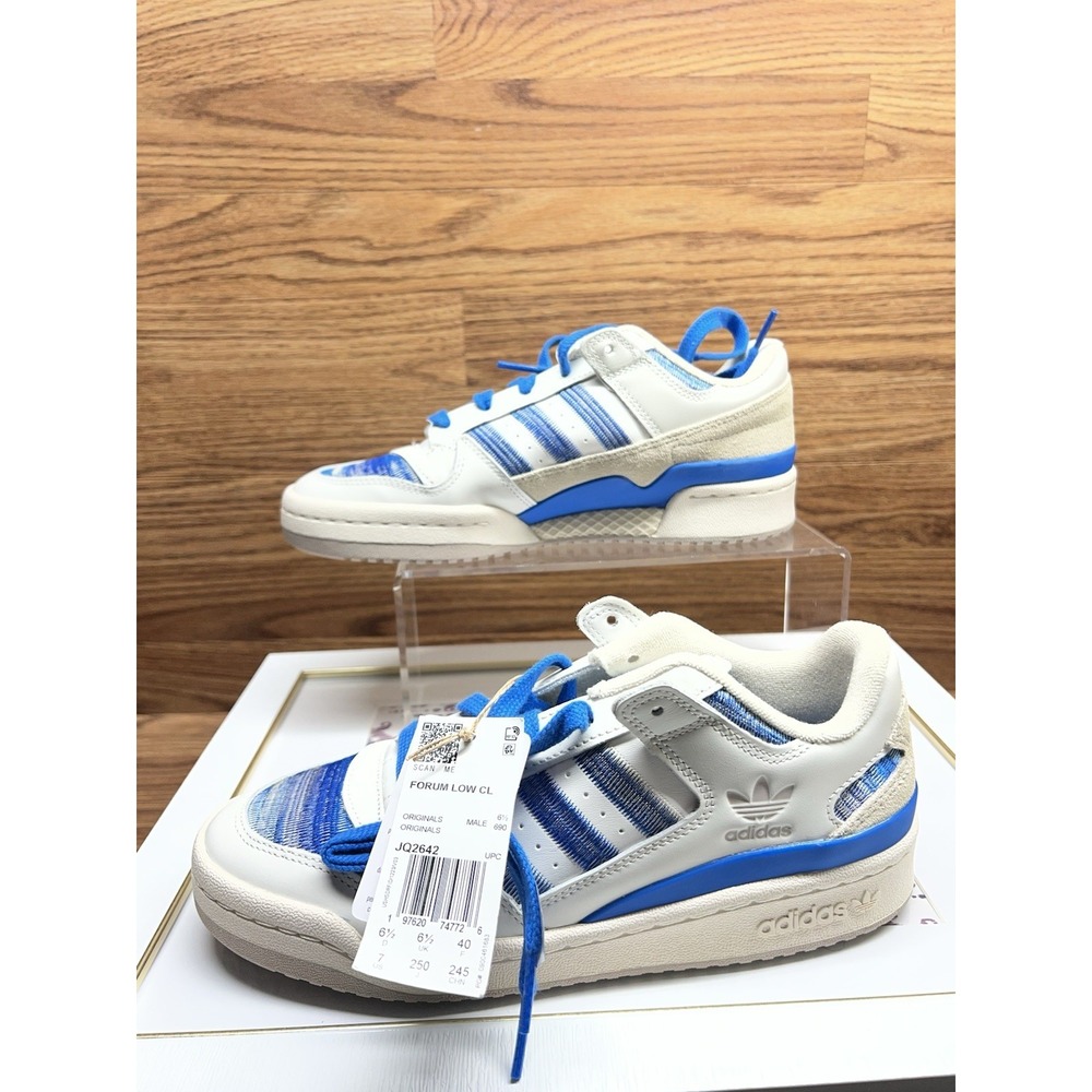 Men's Size 7 Adidas Forum CL Low Serape Pack - White Blue Bird JQ2642 NIB